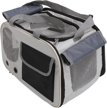 Транспортна переноска для котів та собак LUCKDANO, складана, з регульованим ременем, міцна, стильна (BLACK)