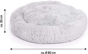 М'яке ліжко для собак Ceddie - кругленьке гніздечко для сну | діаметр 100 см, сірий світлий