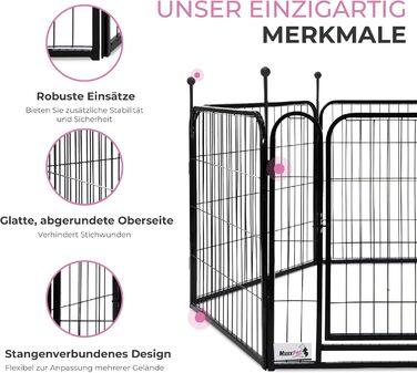 Складаний манеж для цуценят MaxxPet, 12 панелей, 60x60 см, регульований вольєр для собак, загорожа для дому і вулиці