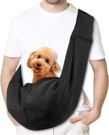 Сумка-кенгуру для собак Coolzon, переноска для тварин, дихаюча, для маленьких собак та котів, до 7 кг (зелена/чорна)