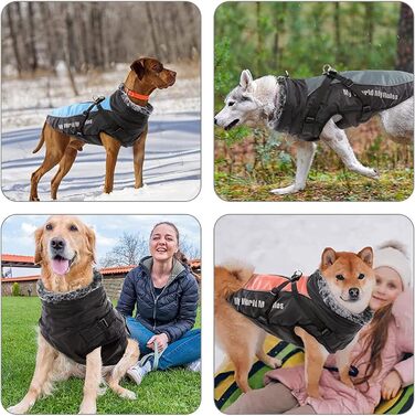 PETCUTE водонепроникна зимова куртка для собак, відбивна, тепла, з регульованим жилетом, для малих, середніх і великих порід, 3XL