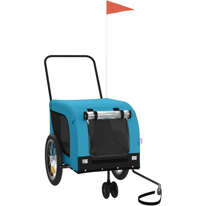 Причіп для велосипеда Gecheer для собак та інших домашніх тварин, блакитно-чорний (125 x 63 x 66 см)