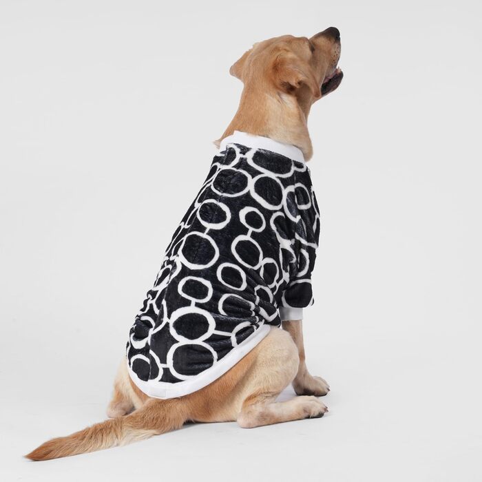 Пуловер LovinPet для великих собак: теплий, зручний, з фланелі, чорного кольору (Large)