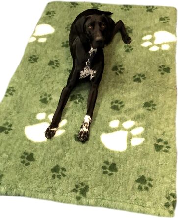 Килимок для собак Elropet Premium 30mm, антиковзаюча підстилка для собак S/M/L, Vet Bed, висока якість (S 80cm X 50cm, Зелений + білий слід)
