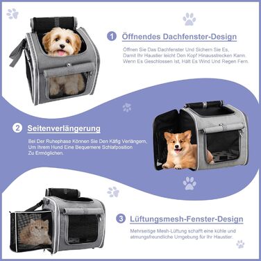 4-в-1 Корзина для собак на велосипед: корзина, рюкзак, велика сумка для котів та собак (до 8 кг)