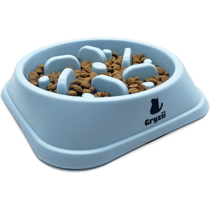 Миска для собак великих порід, Slow Feeder, антишвидке поглинання, для здорового харчування, проти блювоти, нековзна, блакитна