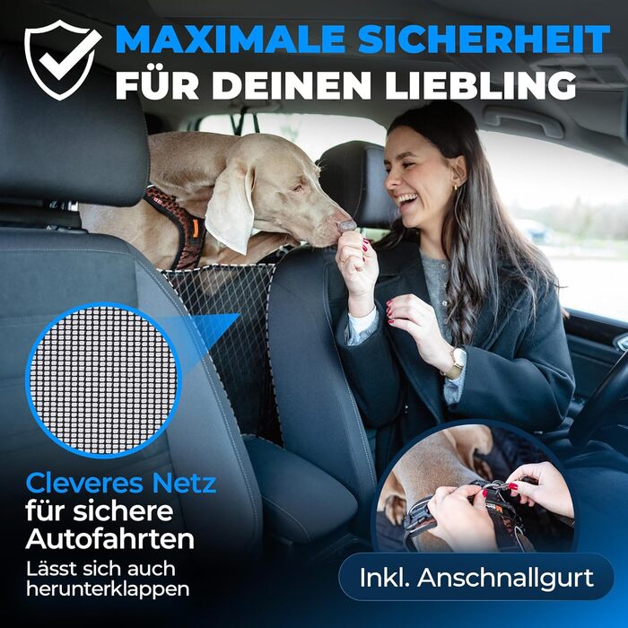 Захисна деки для собак у машину - водонепроникна та стійка до подряпин. Захист заднього сидіння, включає сумку та ремені.