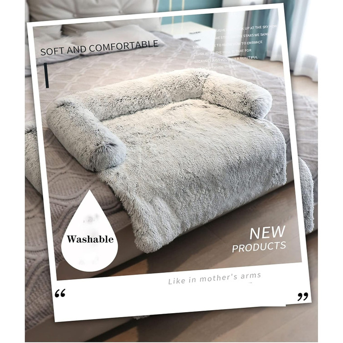 М'яка плюшеві килимки для собак, лежанки, заспокійливе ліжко для тварин, ультрам'який пухнастий матеріал, підстилки, ковдри, подушки, чохли для меблів, захист, ліжко для собак та котів (M)