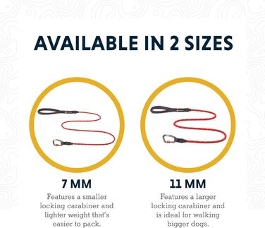 RUFFWEAR Knot-a-Leash — світловідбивний повідок з мотузки для собак, карабін, довжина 1,5 м, товщина 7 мм, червоний