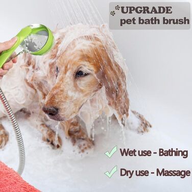Набір з 2 шт. щітка для миття домашніх тварин 2-в-1 з дозатором мила - для собак та котів, догляд за довгою та короткою шерстю