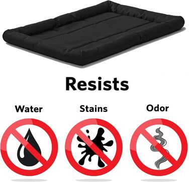 Крізь для собак Midwest Homes for Pets QuietTime MAXX, розмір M/L, чорний. Міцний, водонепроникний, з м'яким бортиком та антиковзною основою. Підходить для кліток 91 см. Розміри: 88 x 7 x 59 см