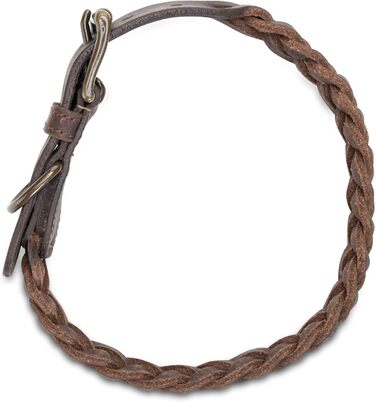 Сплетене шкіряне ошийник для собак – Міцний ручної роботи з преміум-шкіри буйвола Clarissa (M (36.0-45.0cm))