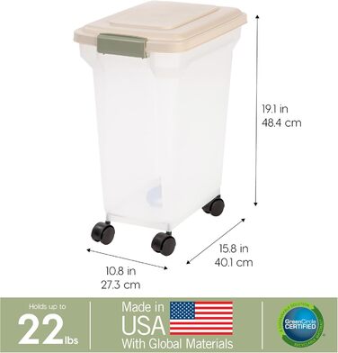 Контейнер для корму для тварин IRIS USA, герметичний, 67 л