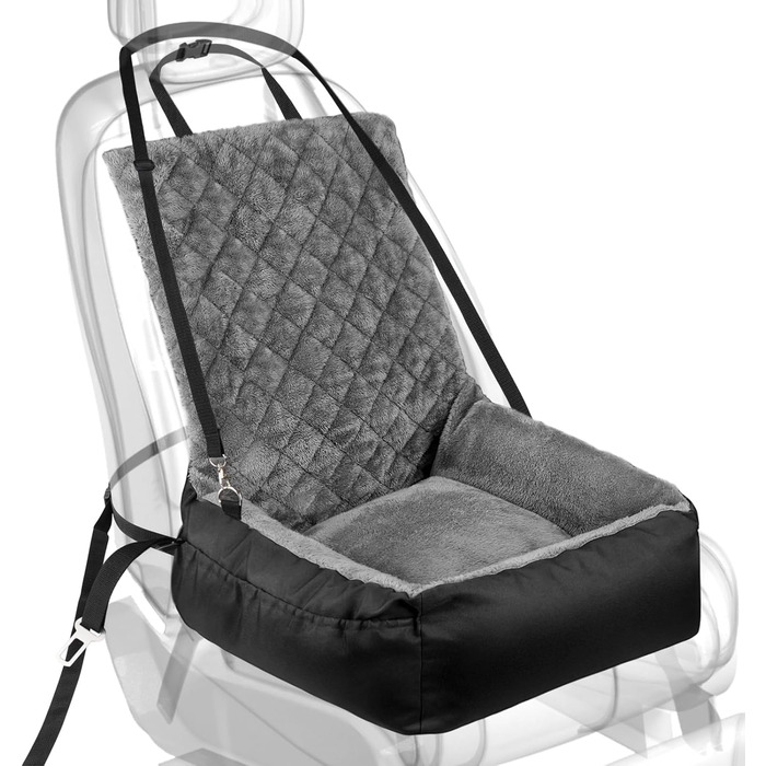 Автокрісло для собак SIVEIS – зручне ліжко з кишенею, чорне