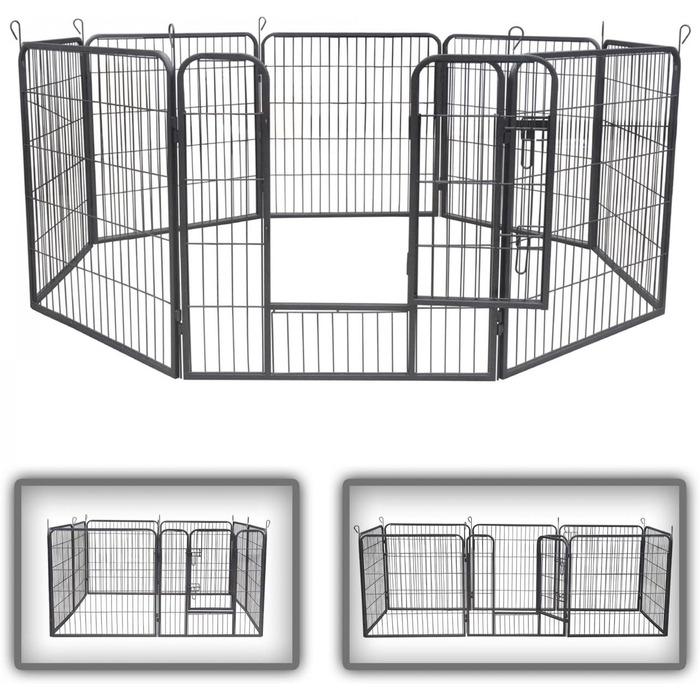 Клітка для цуценят Zoomundo, вольєр для тварин, огорожа для цуценят, 8-кутна, L