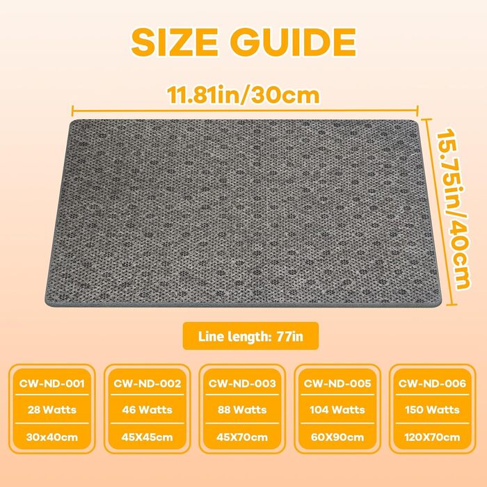 Кізочок для домашніх тварин - гріюча килимок для котів та собак з регулюванням температури та автоматичним вимкненням (60 x 90 см)