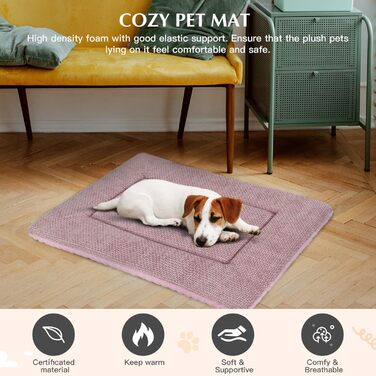 Лежанка для собак, миється, м'яка подушка для собак, двостороння тепла лежанка для маленьких, середніх та великих собак XZ016 (Рожева, L 100 x B 80 x H 4 см)