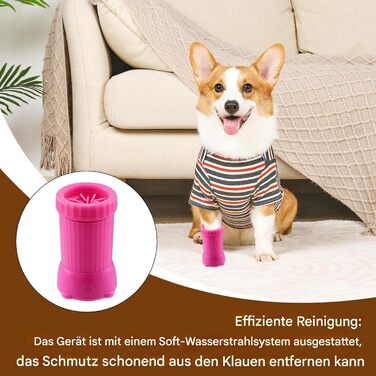 Автоматична мийка лап для собак Tanxier PAW, електрична, USB, рожева