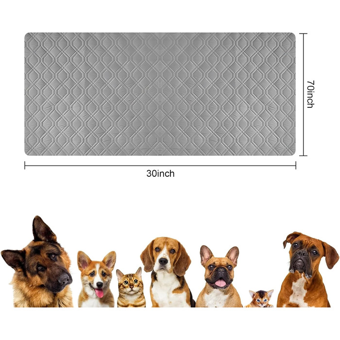 Водонепроникний килимок для собак Dokeno - двосторонній, м'який, для великих та маленьких собак/кішок, захист диванів, ліжок та авто - можна прати в пральній машині (132 x 52 см)