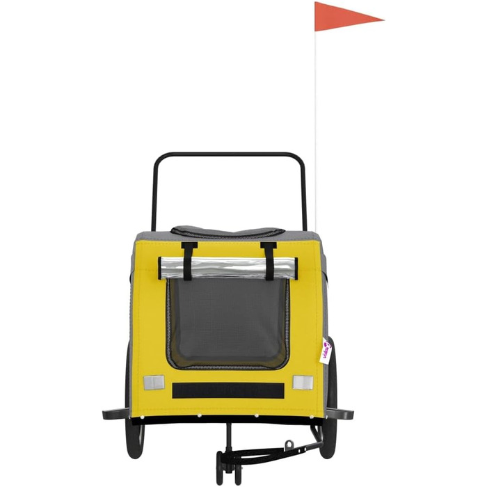 Причіп для велосипеда для собак жовтого та сірого кольорів Oxford-Gewebe та заліза LH16839