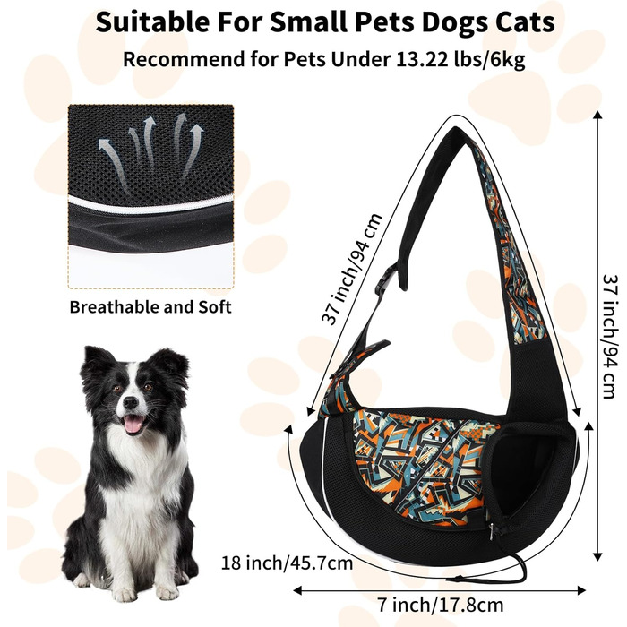 Сумка-переноска для собак 6 кг, портативна, регульована, сітчаста, для прогулянок та подорожей, оранжева