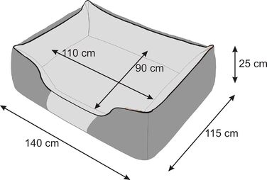 Крісло-ліжко для собак XL 85x65 см, чорне. М'яке лежання для вашого улюбленця