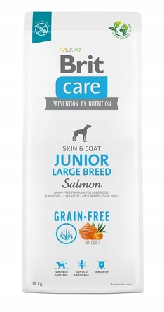 Сухий корм Brit Care Grain-free Junior для цуценят великих порід із лососем, 12 кг