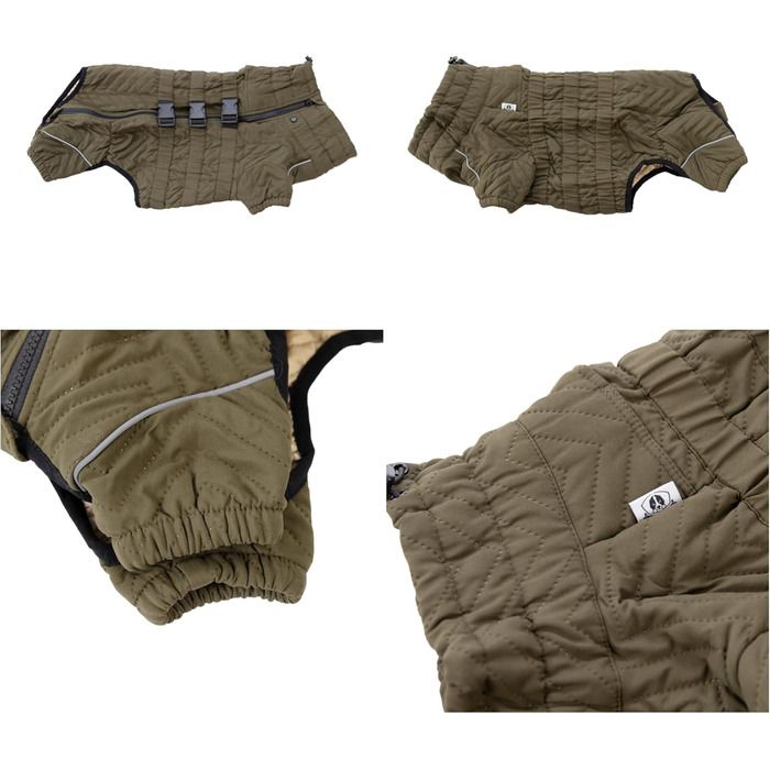 Теплий зимовий одяг для собак, двошаровий жилет, водонепроникний, вітронепроникний, з відбиваючими елементами, для Коргі та Такс, оливковий колір