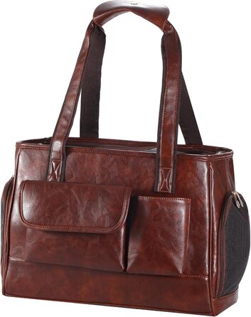 Сучасна переноска для тварин з екошкіри, схвалена авіаперевізниками, з кишенями, для котів та собак