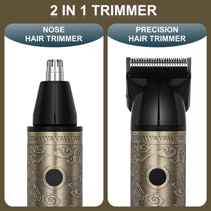 Електрична машинка для стрижки волосся Hatteker Profi: триммер для бороди, тіла та довгого волосся, водонепроникна (Бронза 2)