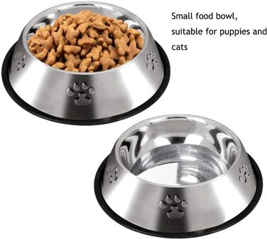 Набір з 2 мисок для собак з нержавіючої сталі, великі (30 см), антиковзкі, для великих собак