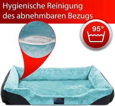 Корзина для собак Normani з ковдрою - лежанка для тварин, блакитна, 60x80 см