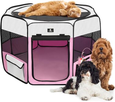 X-ZONE PET переносний складаний вольєр для собак і котів, 600D оксфорд, знімний верх на блискавці, для дому та вулиці