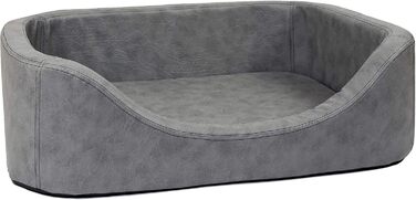 Крісло-лежанка для собак CopcoPet великих порід - овальне, з високими бортиками, миється, сірий колір, 120 x 90 x 10 см