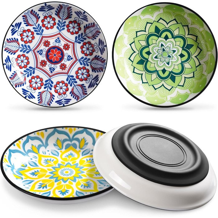 Набори мисок для котів з кераміки з силіконовим дном (4 шт.) - антиковзаючі, безворсові, для корму та води