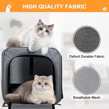Транспортна сумка для кота та собаки Qoosea, складана переноска для домашніх тварин з регульованим плечовим ременем, сітчаста переноска для котів та собак малого та середнього розміру, сіра