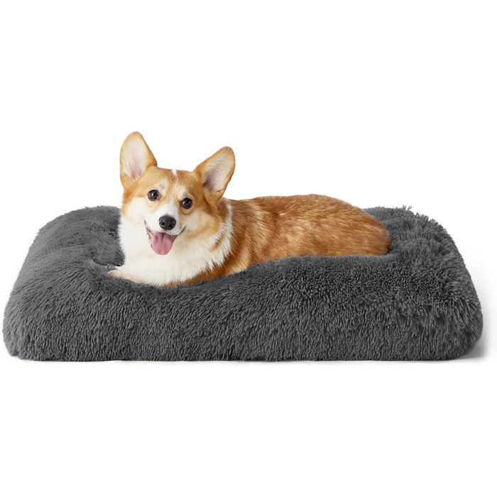 М'яке ліжко для собак BEDSURE середнього розміру - 74x53x8 см, миється, з неслизьким дном, темно-сірий