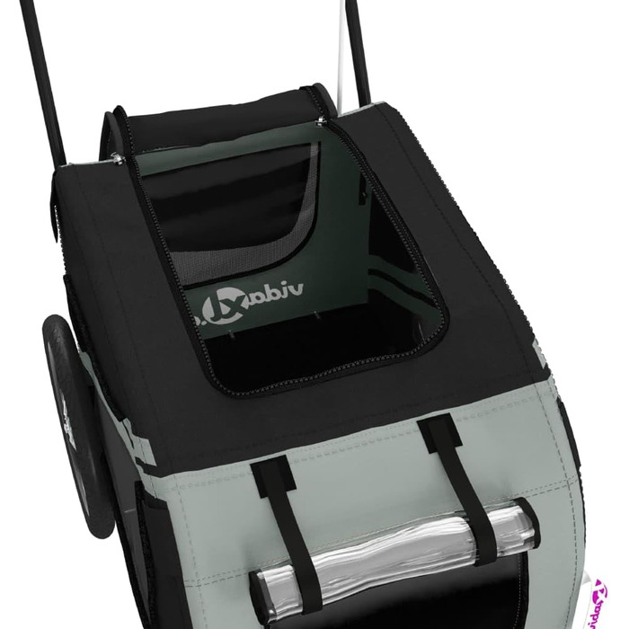 Причеп для тварин (122x52x53 см, чорний та сірий)