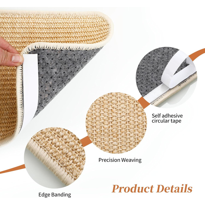 Килимок для котів з сизалю, 3 шт. 50x25 см - захист від подряпин меблів