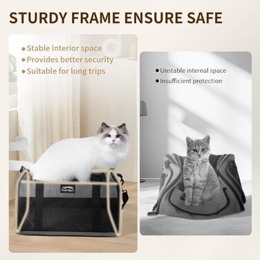 Транспортувальна сумка для котів та собак на двох, 11.3 кг, чорна, складна, для дому та прогулянок