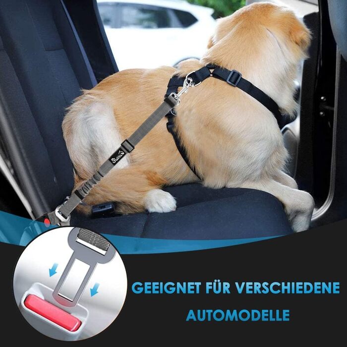 Ремінь безпеки для собак у машину SlowTon 2 шт. (Кріплення для підголівника + кліпса)