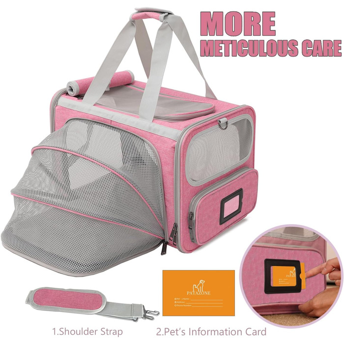 Транспортувальна сумка для котів, собак, кроликів, дрібних тварин, велика, рожева, для подорожей