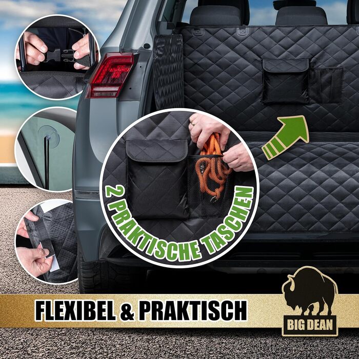 Захисна підкладка для багажника BigDean Premium з боковими та захистом бампера – захист багажника для собак, стійкий до бруду та води – універсальна ванна для багажника для собак та багажу