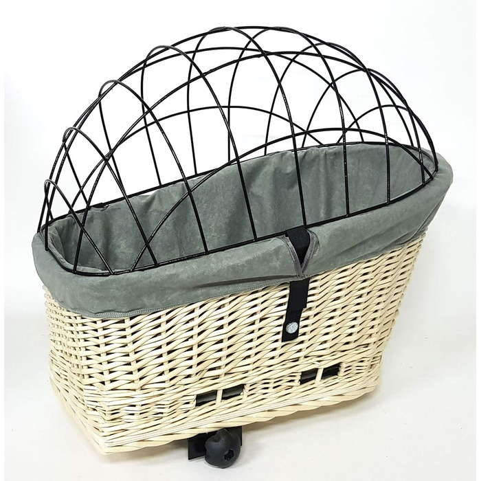 Корзина для велосипеда Tigana для собак, 60 x 39 см, біла, з прутів, для багажника, велика (XXL) з подушкою/підкладкою