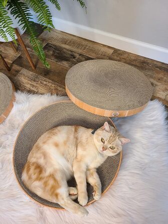 Кігтеточка-лежанка Necoichi Cozy Kratznapf для котів, 1.31 кг (підкладка дуб, Regular)