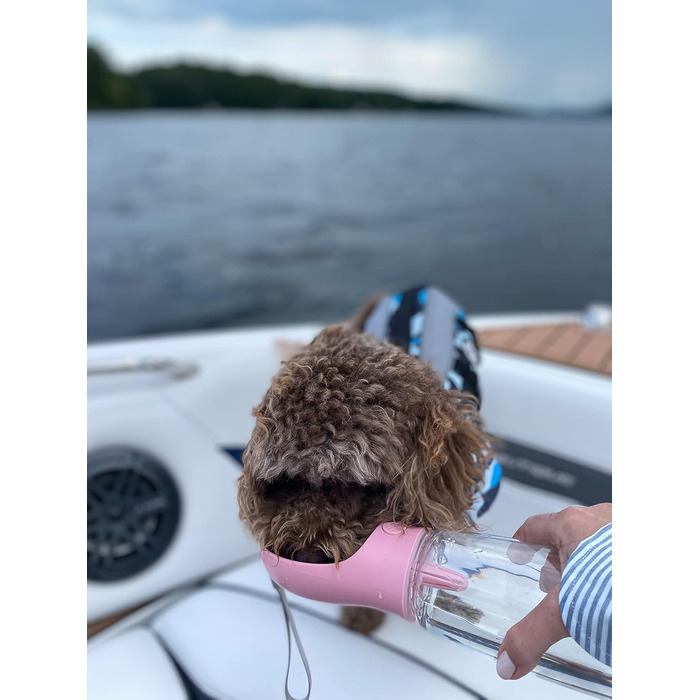 Портативна пляшка для води для собак M&JOutdoors, 540 мл, рожева