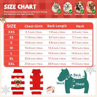 Пуловер для собак на Новий рік, теплий, м'який, осінньо-зимовий, з високим коміром, в'язаний, одяг для цуценят, милий олень, червоний, светри для собак, святковий, з короткими рукавами, (XXS (1-3 lbs), червоний/білий)
