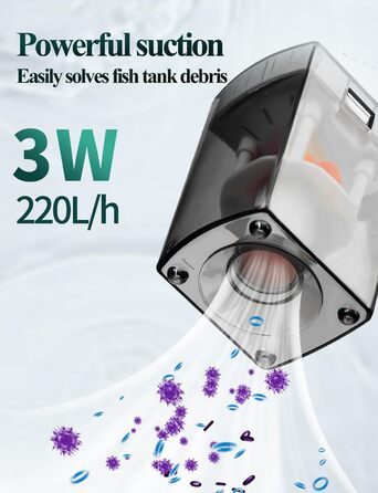 BOXTECH 4-в-1 фільтр для акваріума, багатофункціональний занурювальний фільтр 10 Вт, тихий, продуктивність 600 л/год, для акваріумів 45–95 л