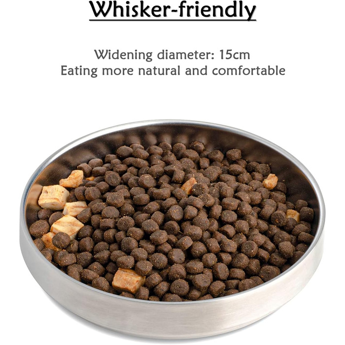 Миски для котів з нержавіючої сталі, широкі та плоскі (2 шт.), 15 см