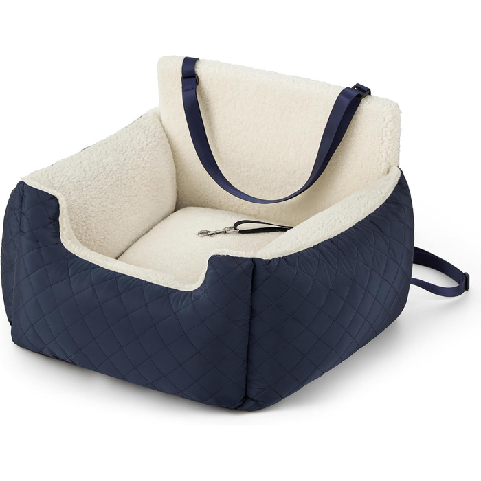 Автокрісло для собак Lesure - блакитне, для маленьких собак, з поворотком для повідка, водовідштовхувальне